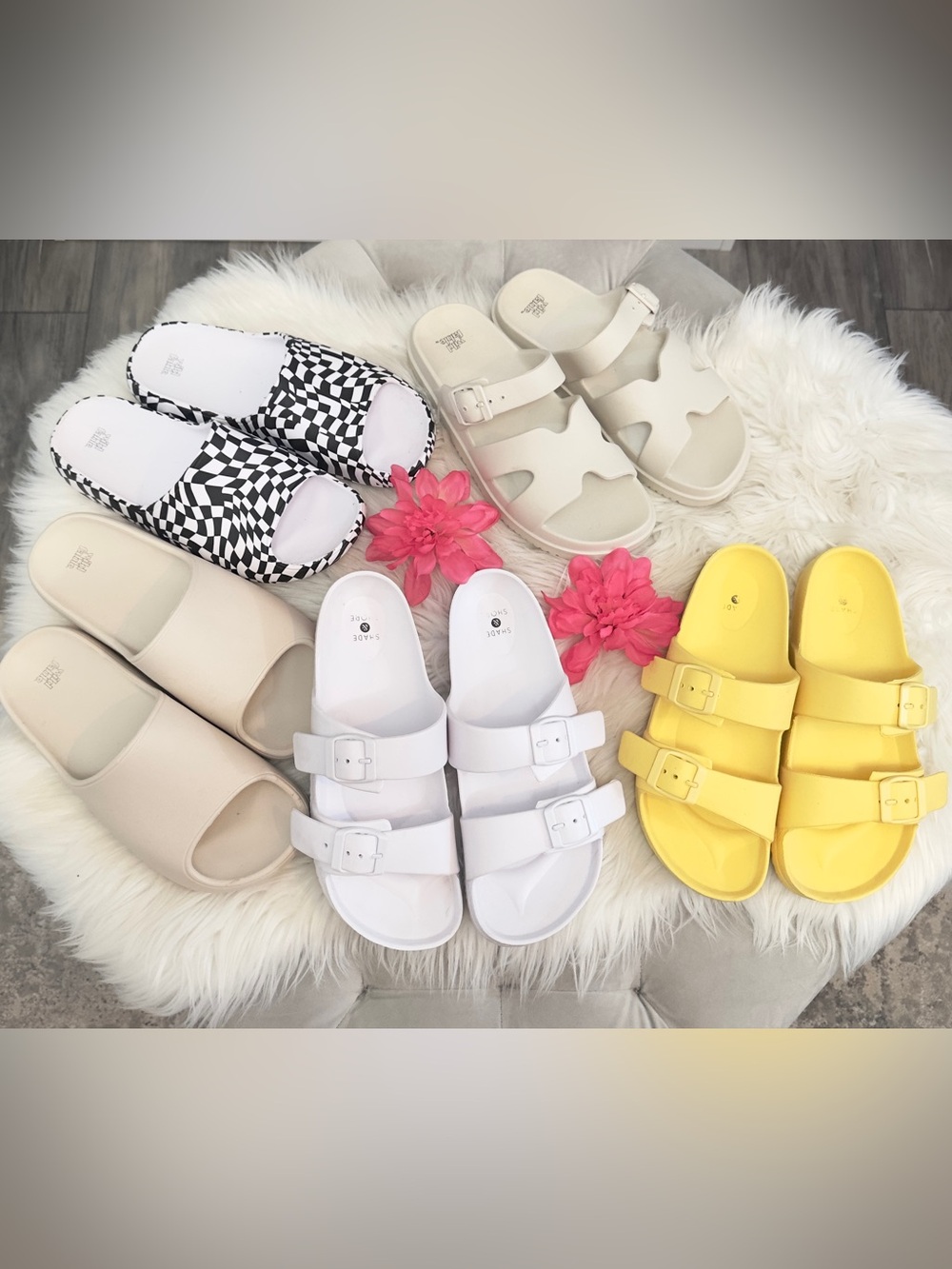 5 Pairs of Slip On Buckle Open Toe Sandals $55 Value or More!